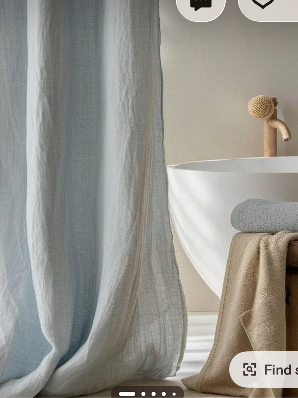 European linen milky white shower curtain